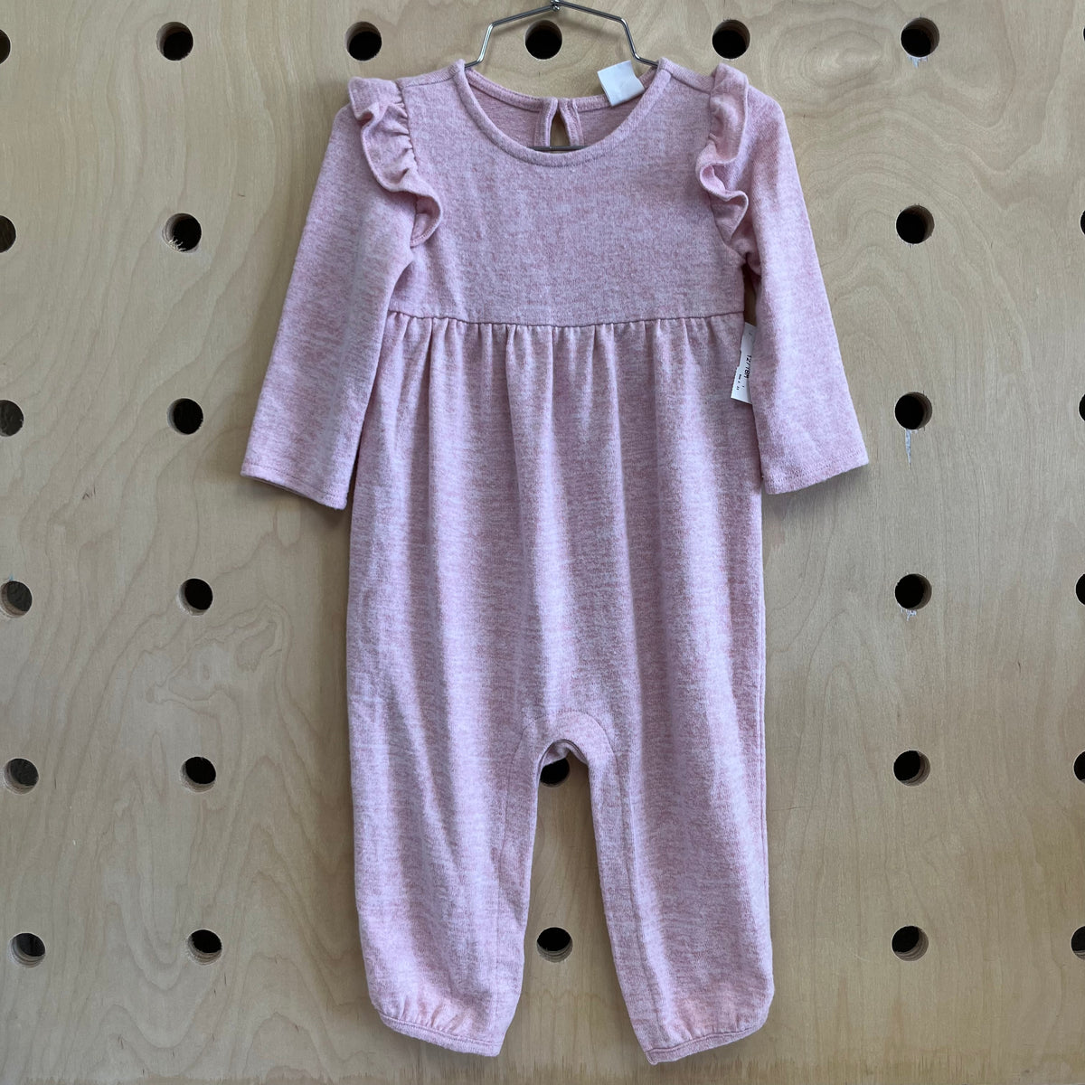 Pink Heathered Long Sleeve Romper NEW!!!