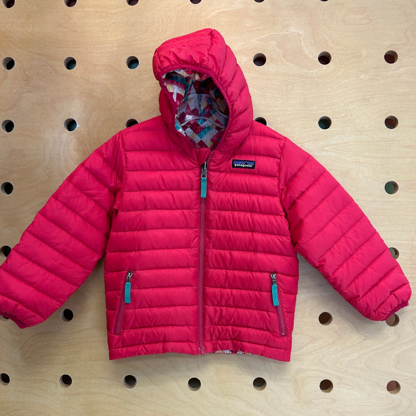 Baby Down Reversible Sweater Pink Aztec