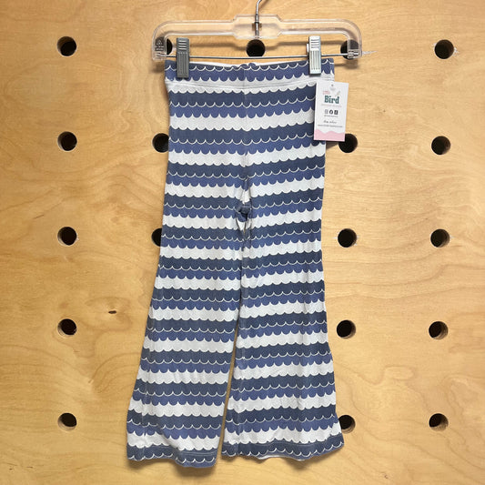 Blues Bamboo Waves Flare Pants