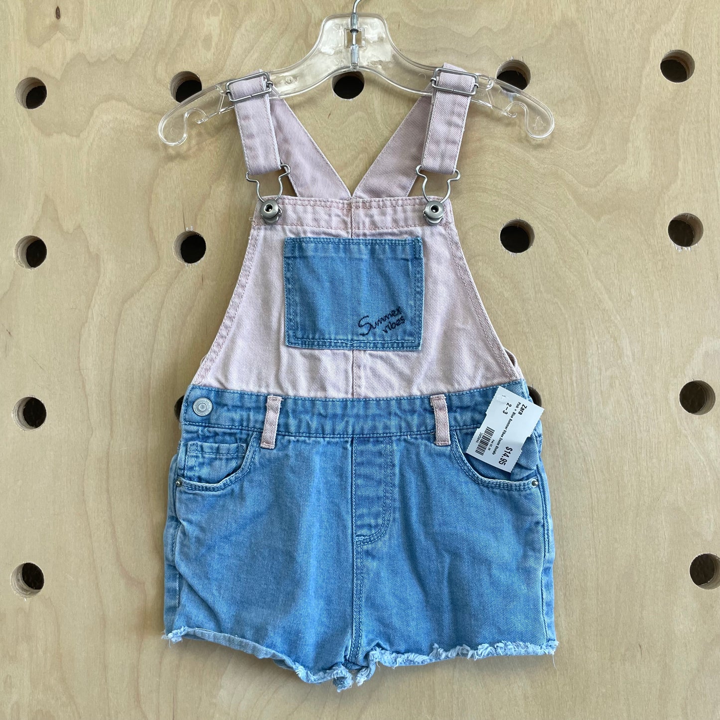 Pink + Blue Summer Vibes Denim Shortalls