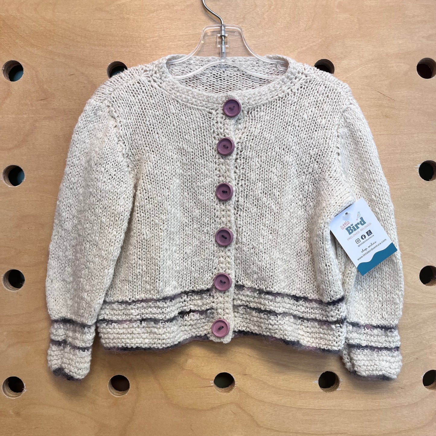 Cream & Purple Cardigan