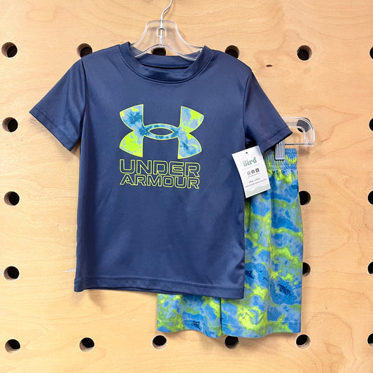 Blue/Green Tie Dye Active Outfit