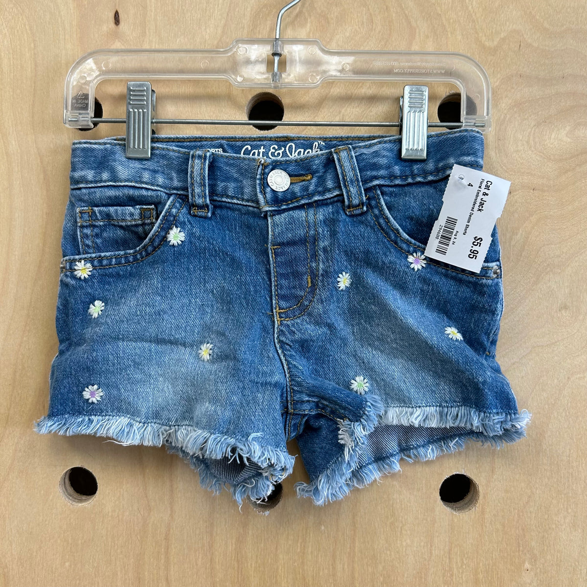 Floral Embroidered Denim Shorts