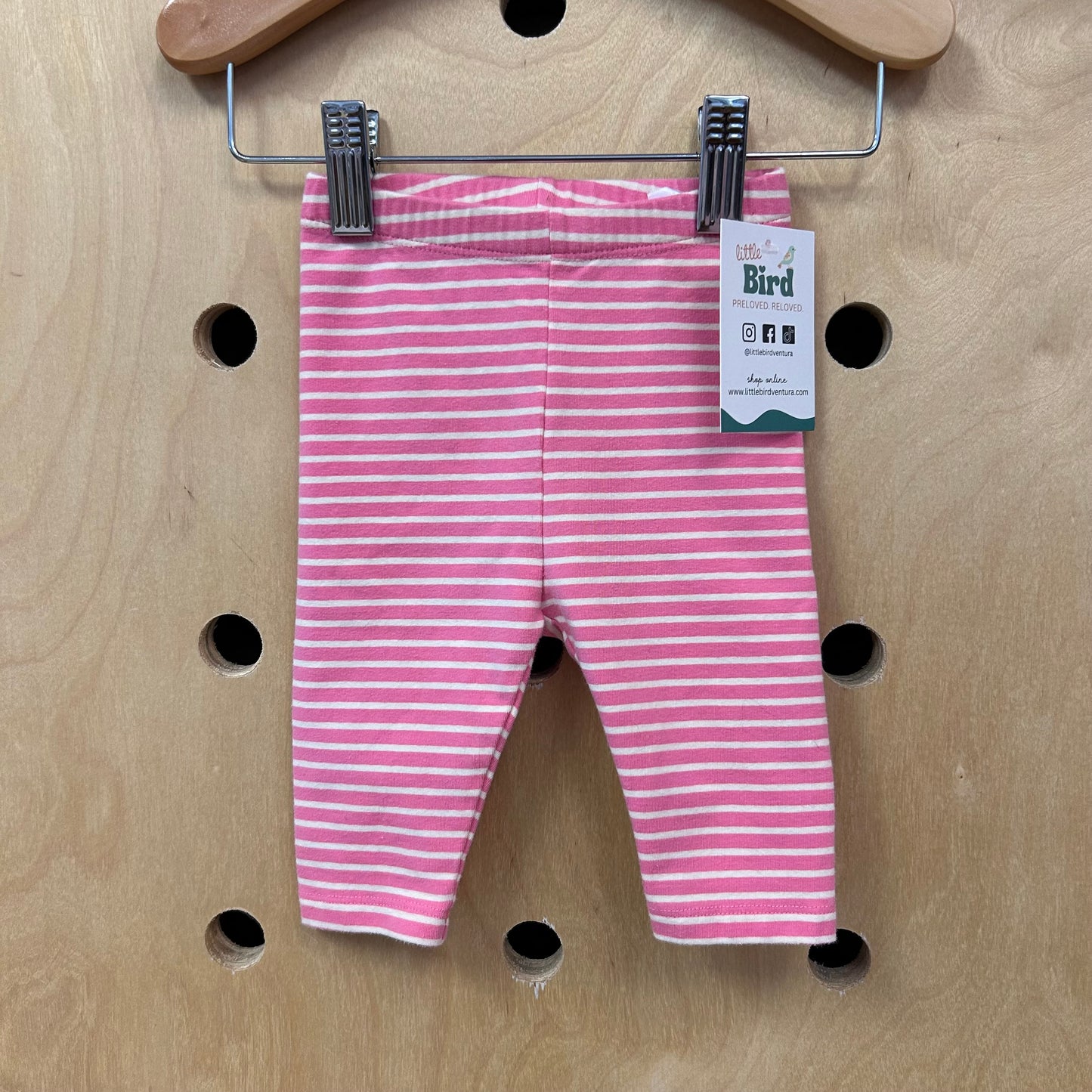 Pink Striped Organic Leggings