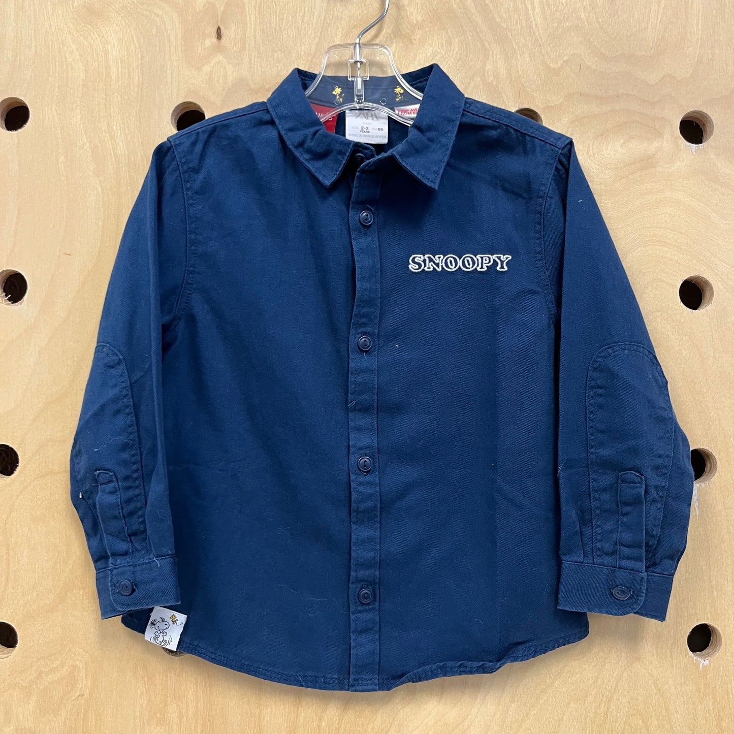 Blue Snoopy Button Up Long Sleeve