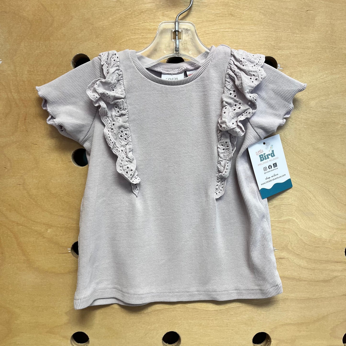 Muave Eyelett Sleeve Tee