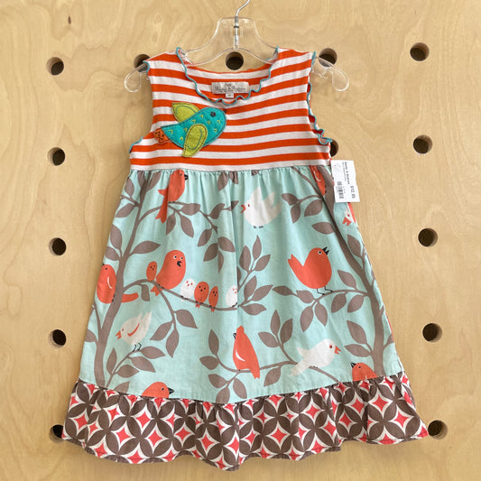Blue & Orange Bird Dress