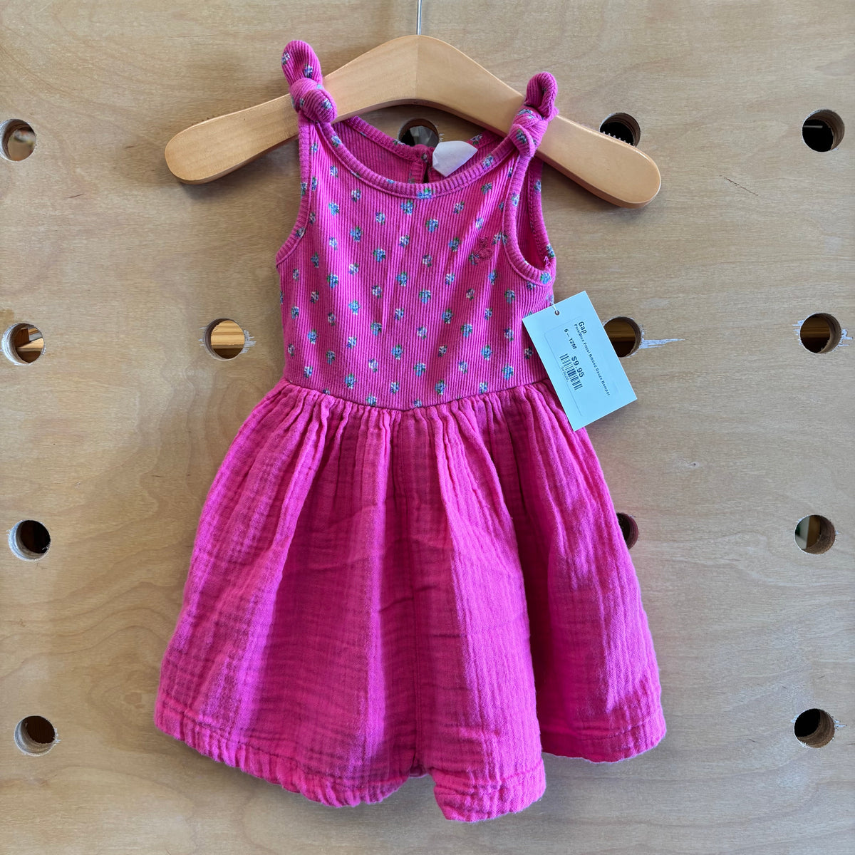 Pink/Blue Floral Ribbed Gauze Romper