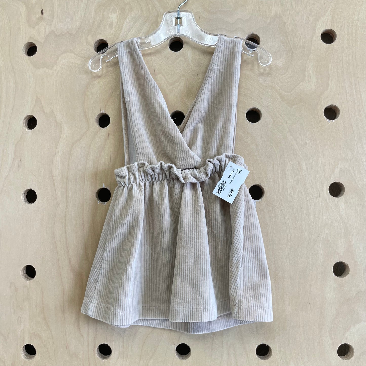 Tan Velour Ribbed Jumper