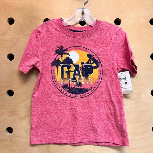 Heathered Red Skate Logo Tee