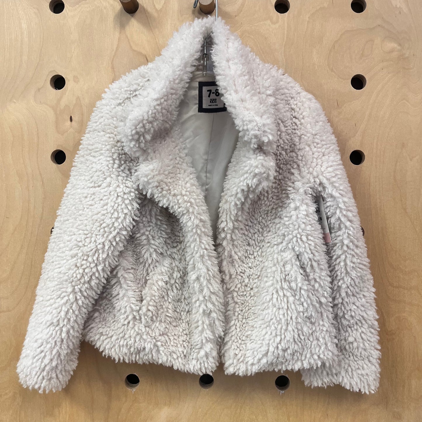 Cream Satin-Lined Sherpa Jacket