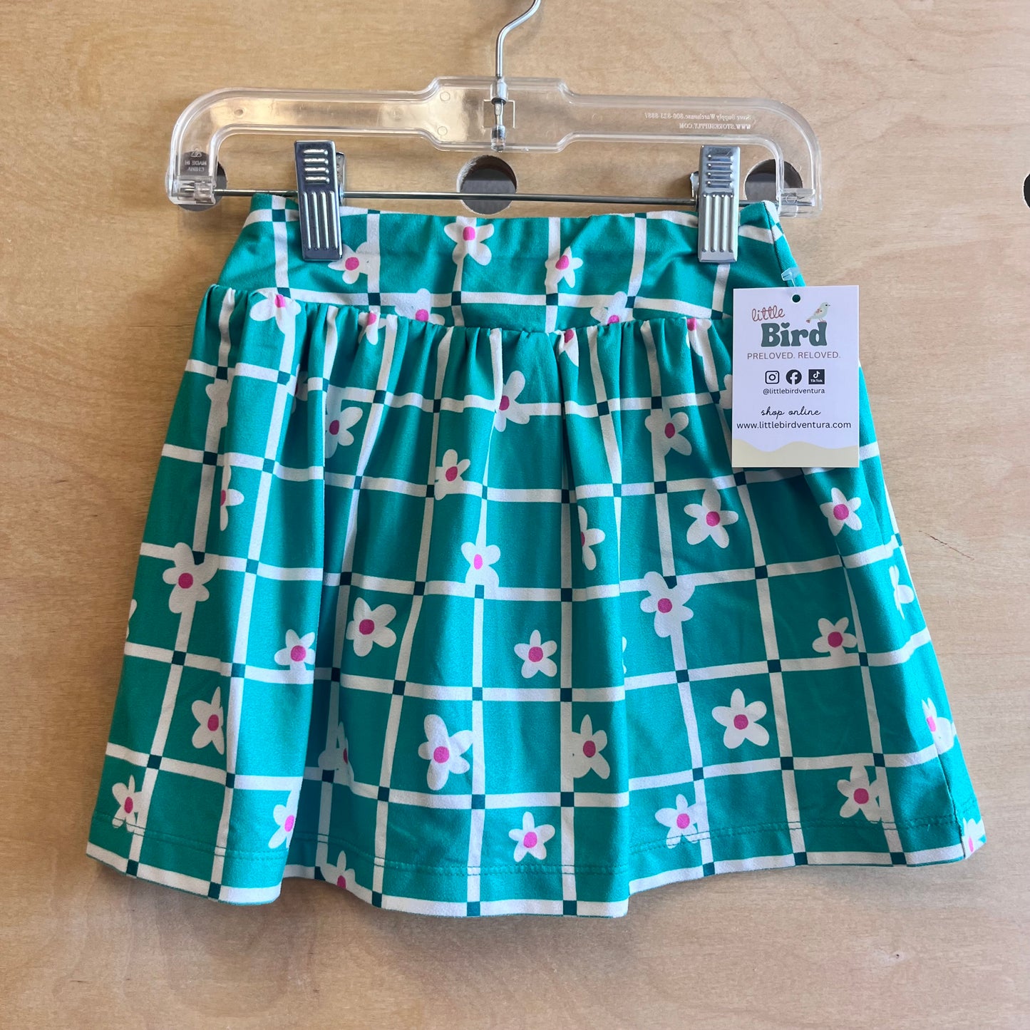 Green/White Floral Skort