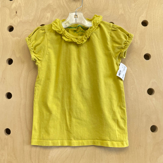 Chartreuse Eyelet Collar Top