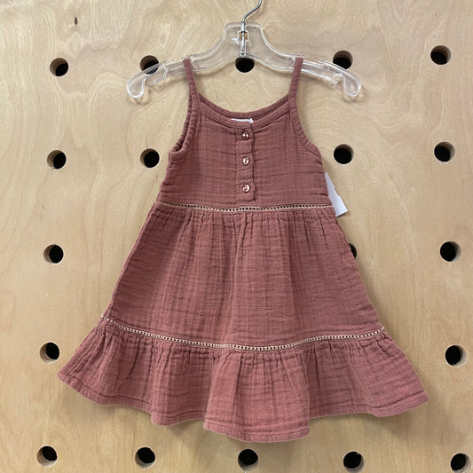 Brown Organic Gauze Dress