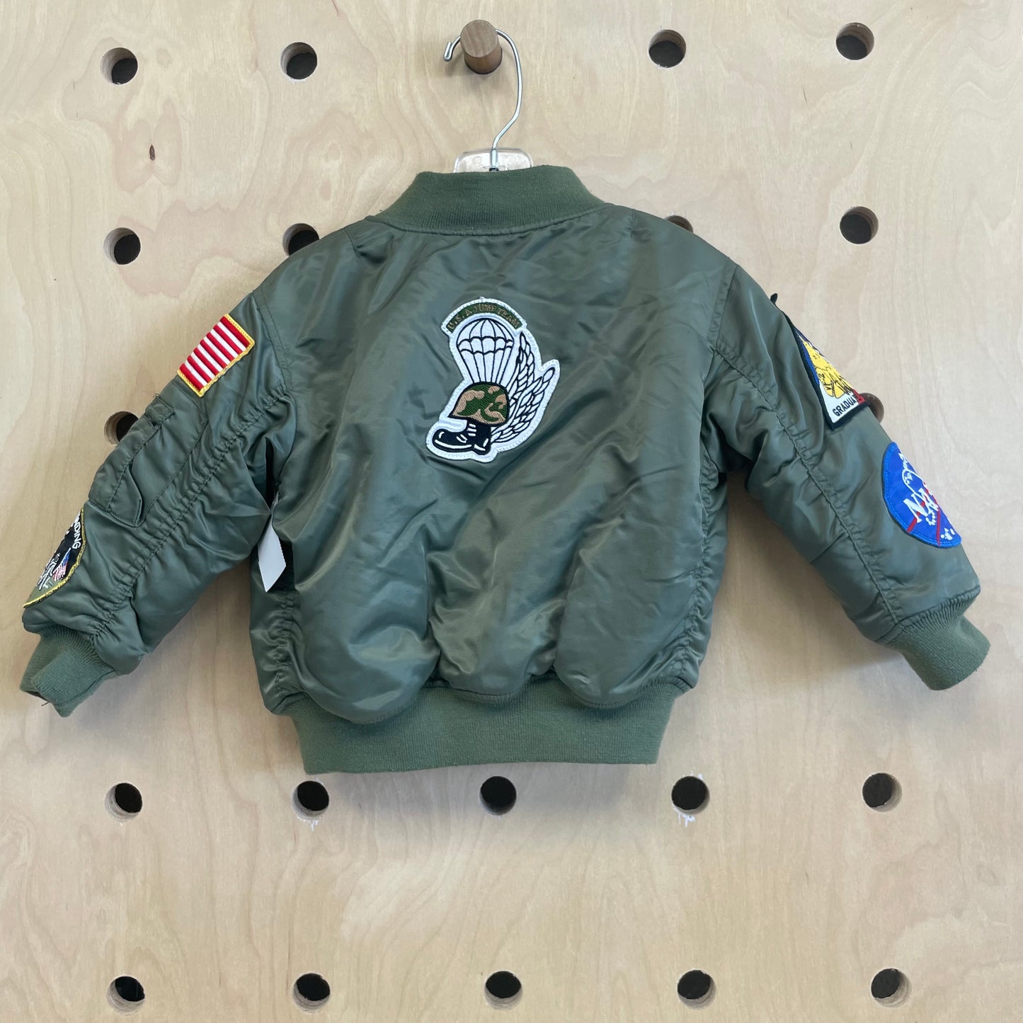 Olive Top Gun Patches Bomber Jacket