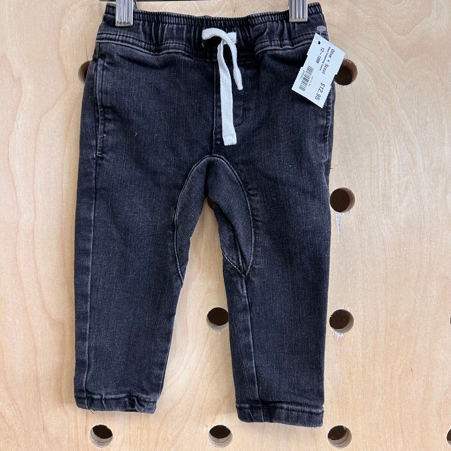 Black Drawstring Denim