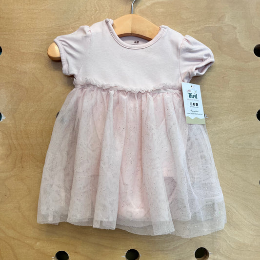 Pink/Gold Glitter Tulle Skirt Romper