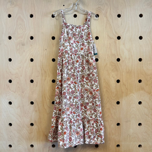 Tan/Pinks Floral Dress