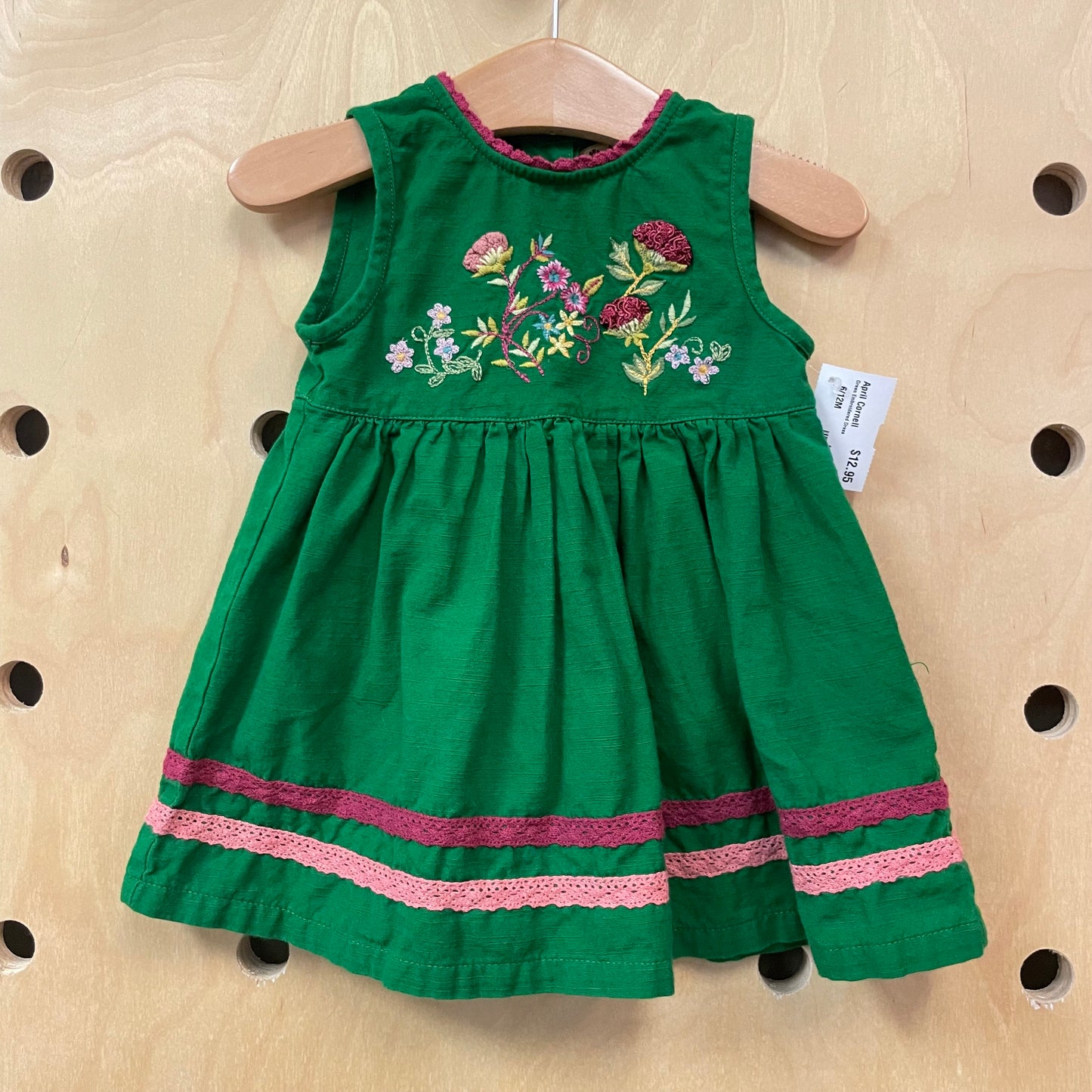 Green Embroidered Dress