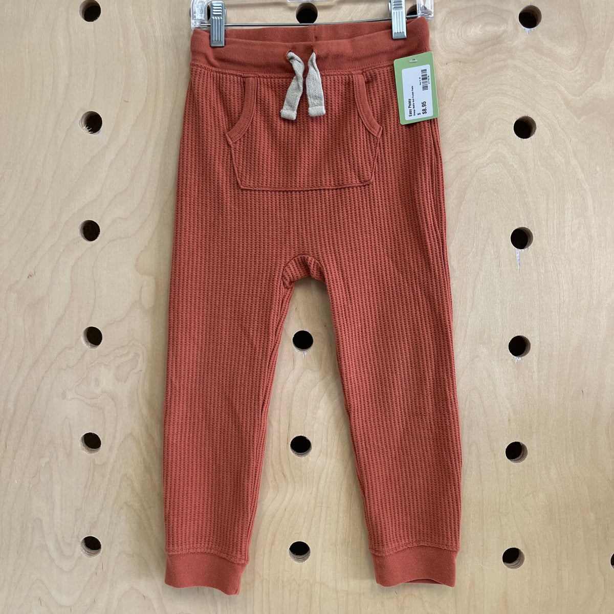 Orange Waffle Knit Pocket Pants