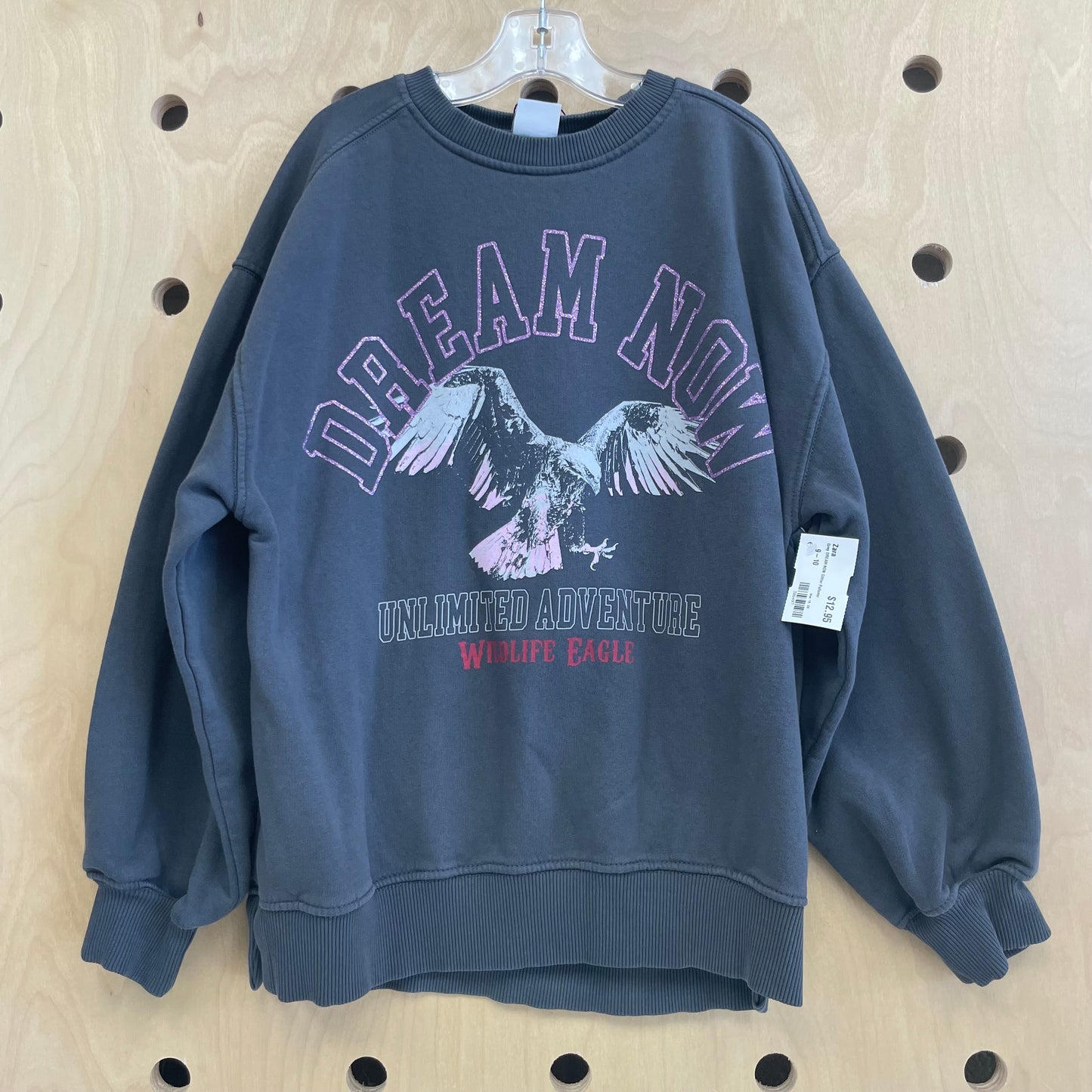 Grey DREAM NOW Glitter Pullover