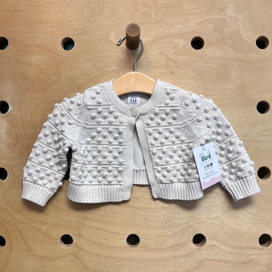 Cream Pom Knit Cardigan