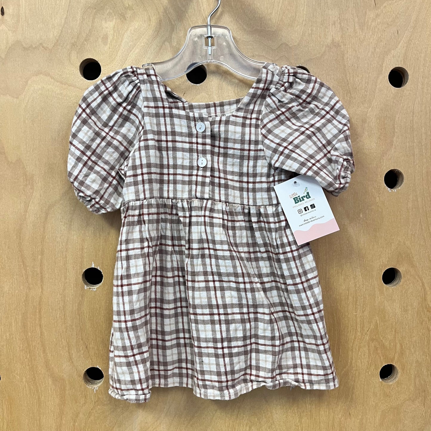 Beige Plaid Dress