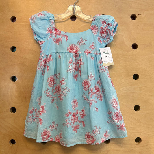 Aqua Sketched Roses Dress