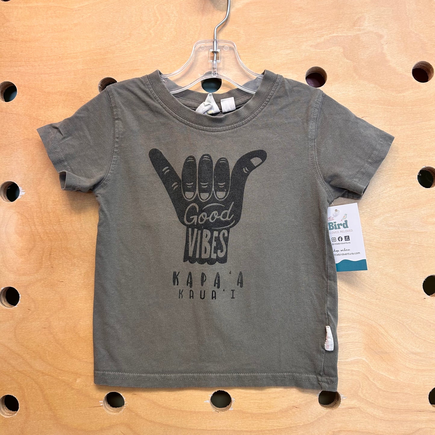 Green 'Good Vibes' Cotton Tee