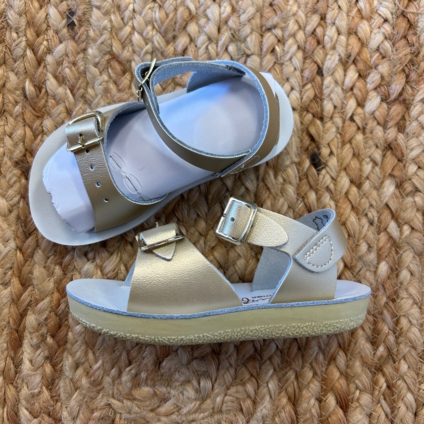 Gold Sun-San Surfer Leather Sandals NEW!