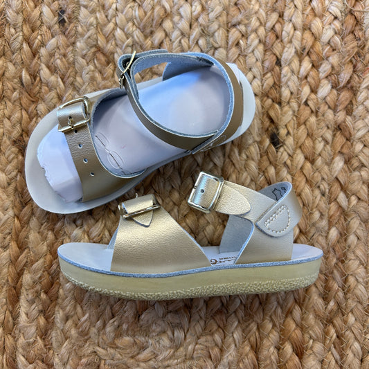 Gold Sun-San Surfer Leather Sandals NEW!