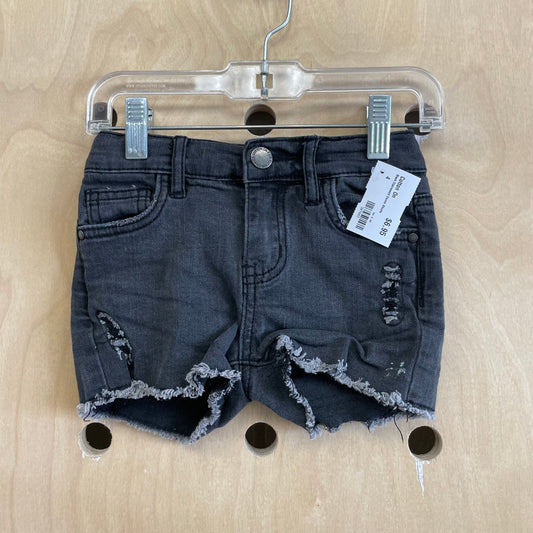 Black Distressed Denim Shorts