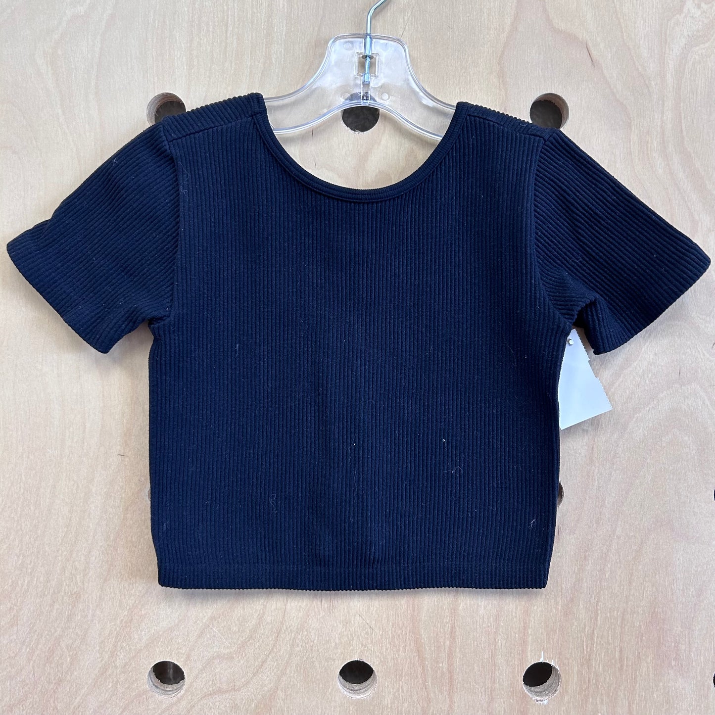 Black Ribbed Crop Top