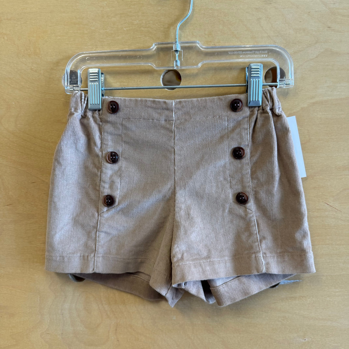 Brown Cord Button Shorts