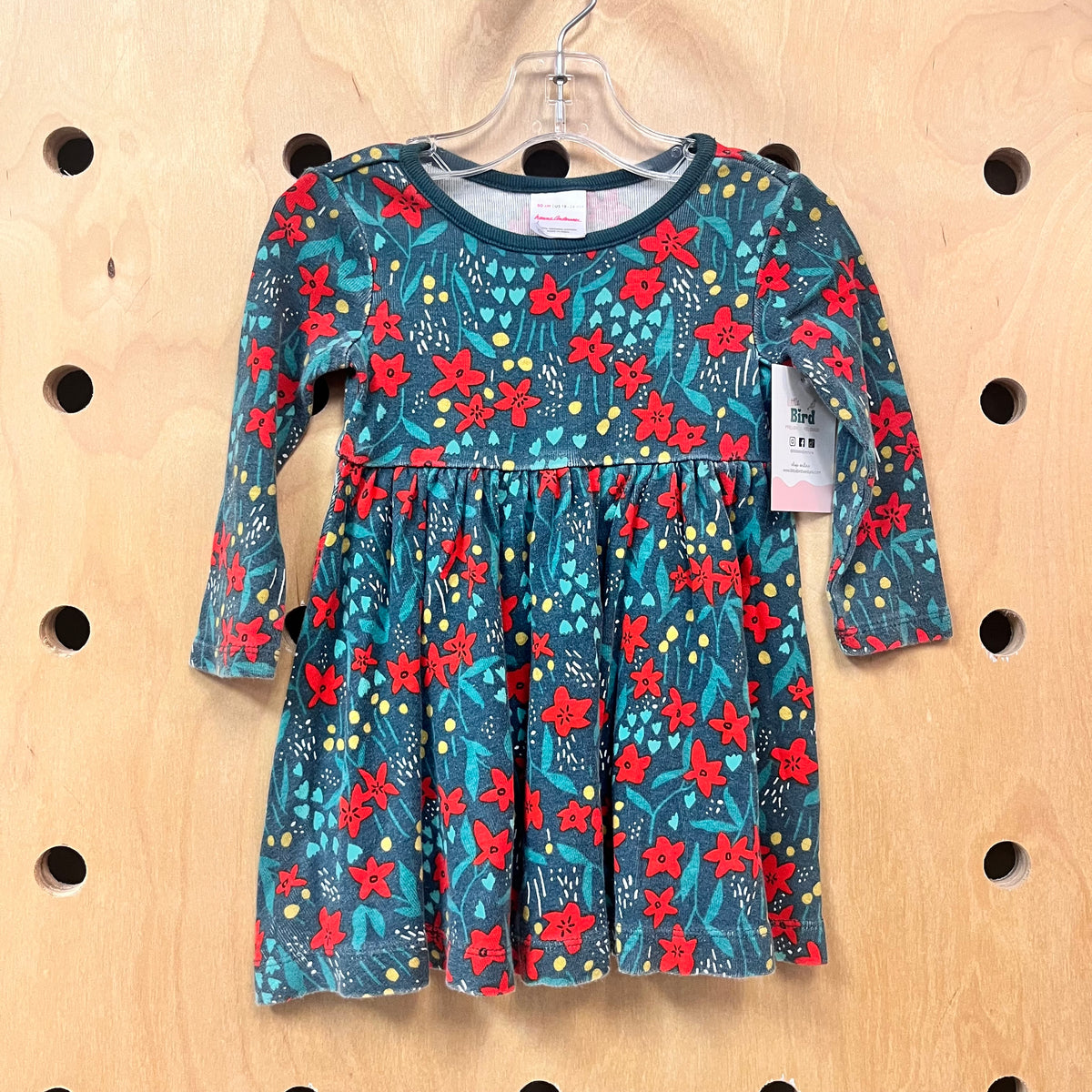 Organic Teal Floral Dress
