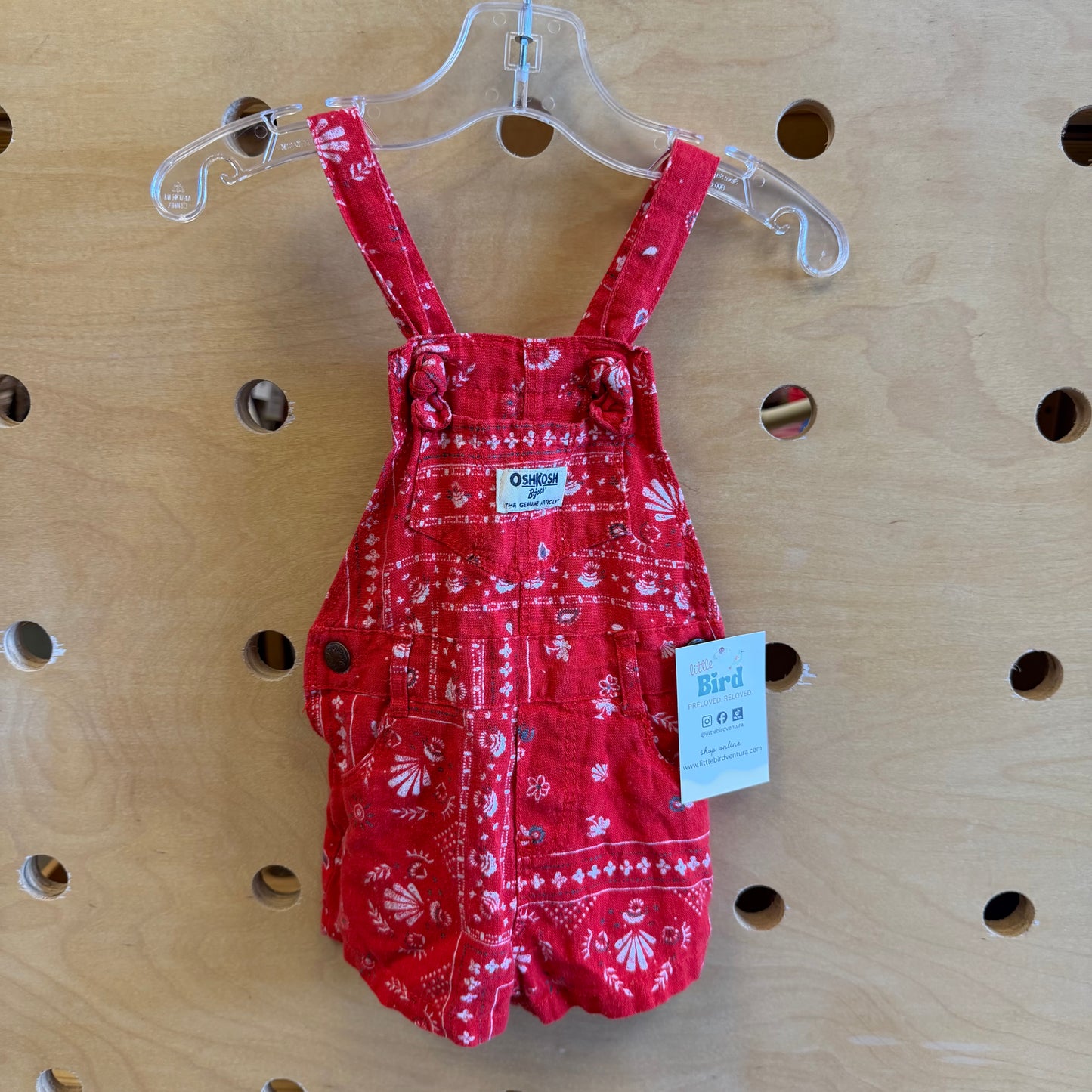 Red Bandana Print Shortalls