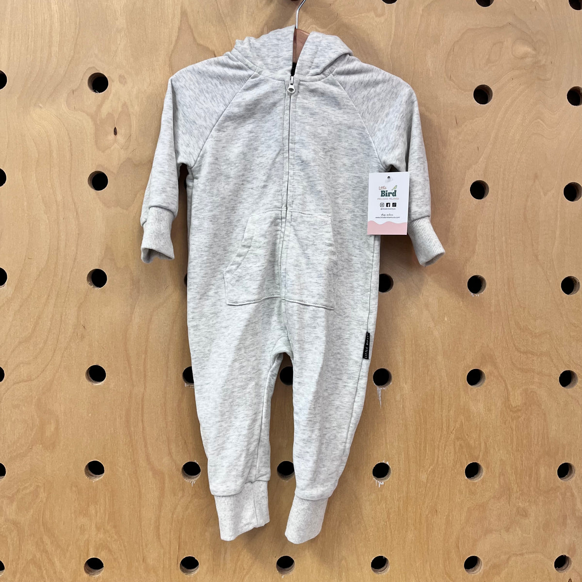 Oatmeal Fleece Hoodie Romper
