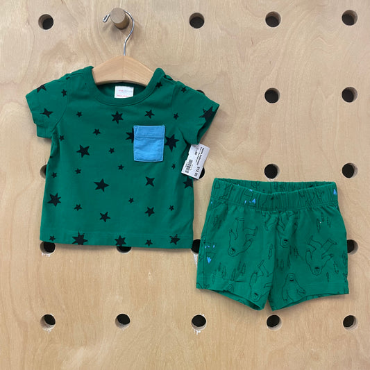 Green + Black Stars Outfit
