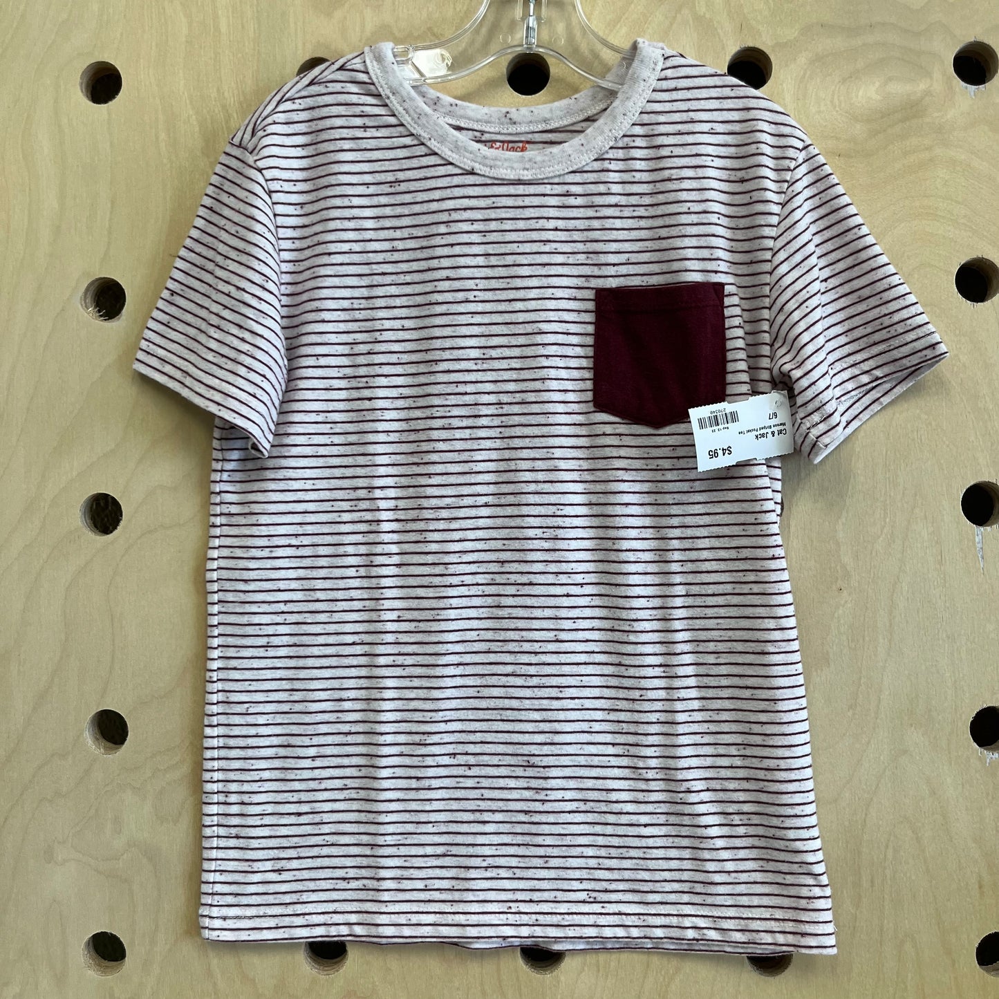 Maroon Striped Pocket Tee