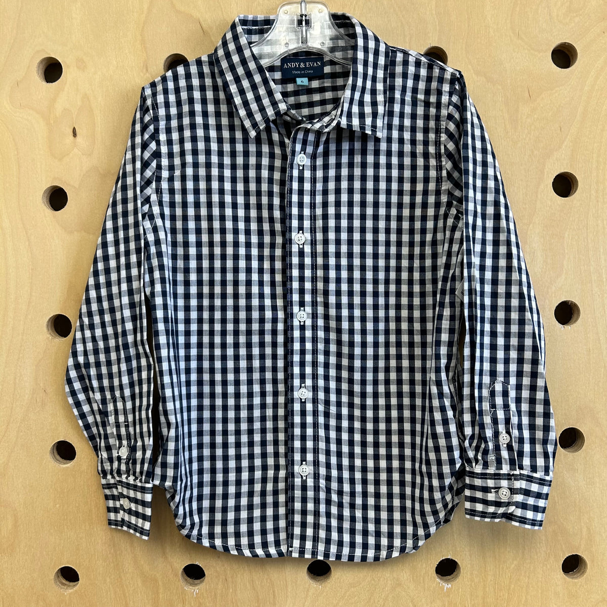 Blue+White Plaid Button Up