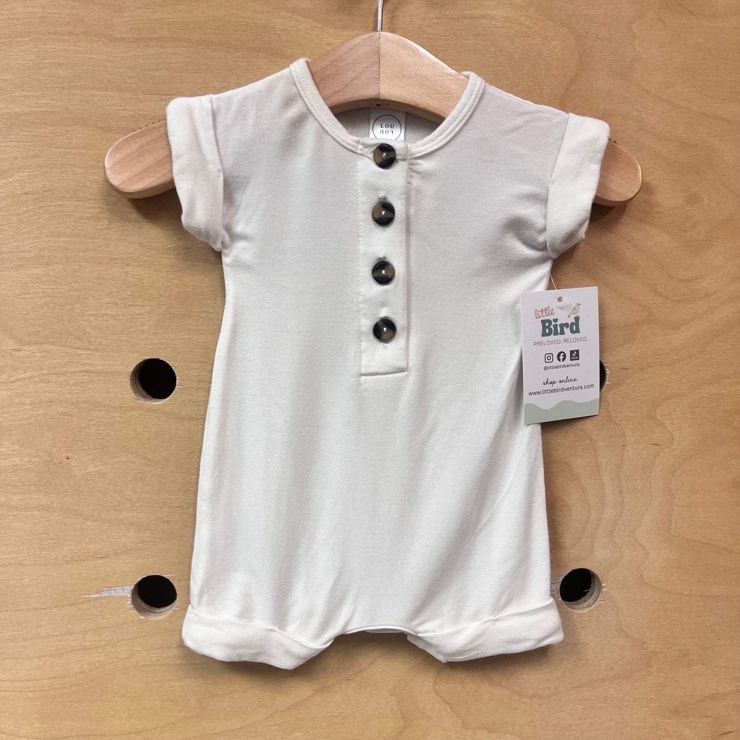 Ivory Bamboo Button Romper