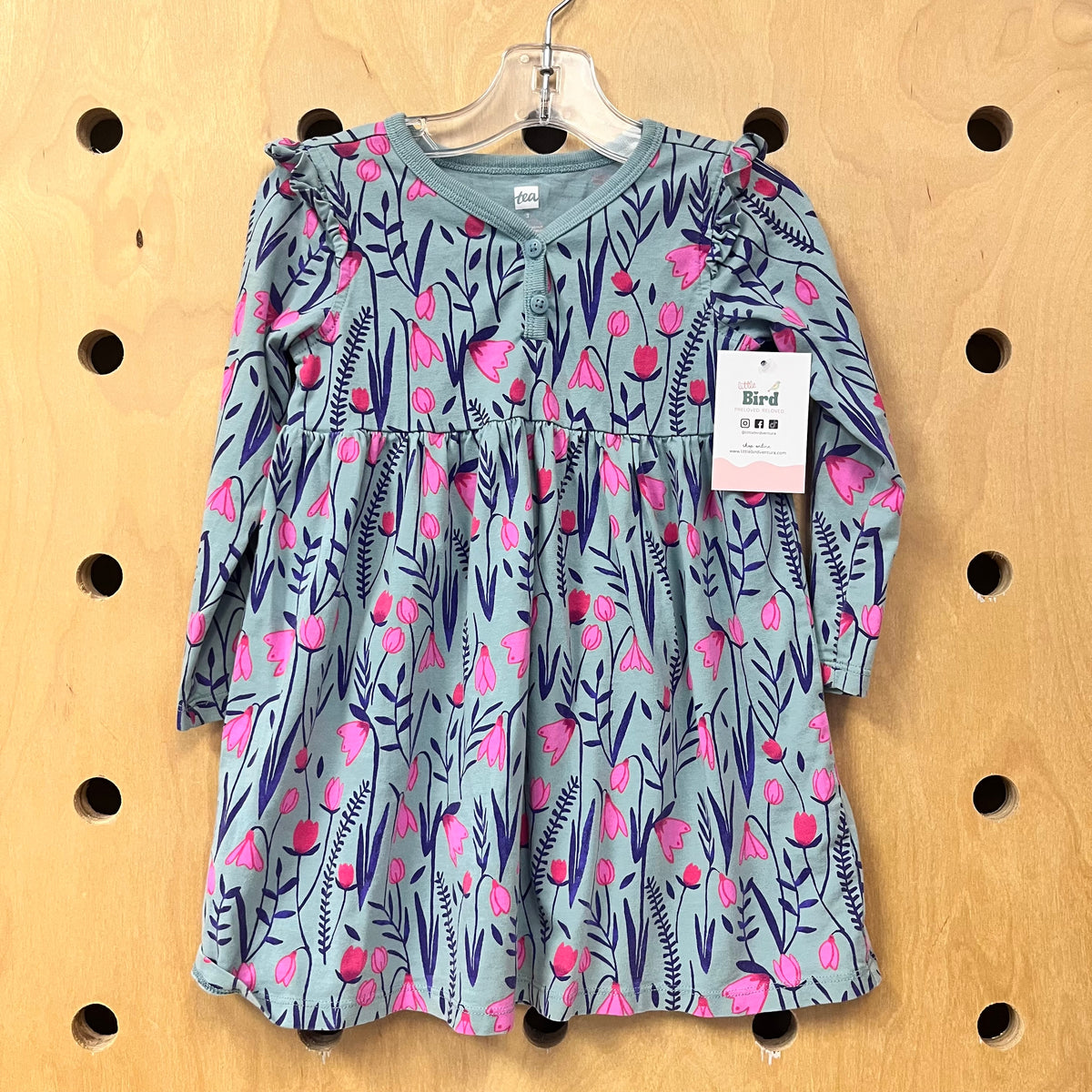 Blue Tulips Cotton Dress