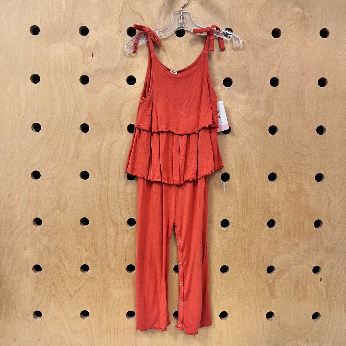 Orange Tiered Bamboo Romper