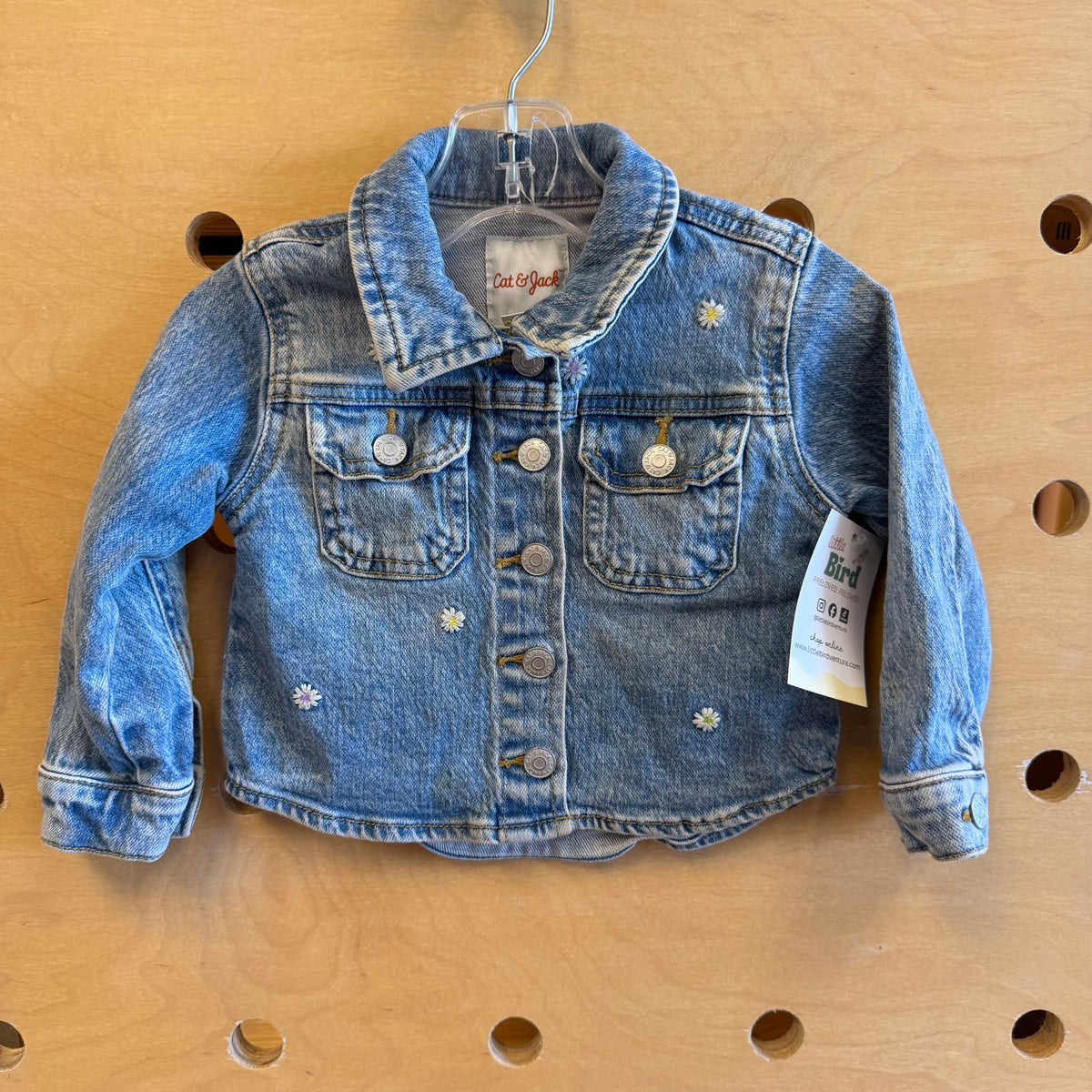 Embroider Floral Denim Snap Jacket