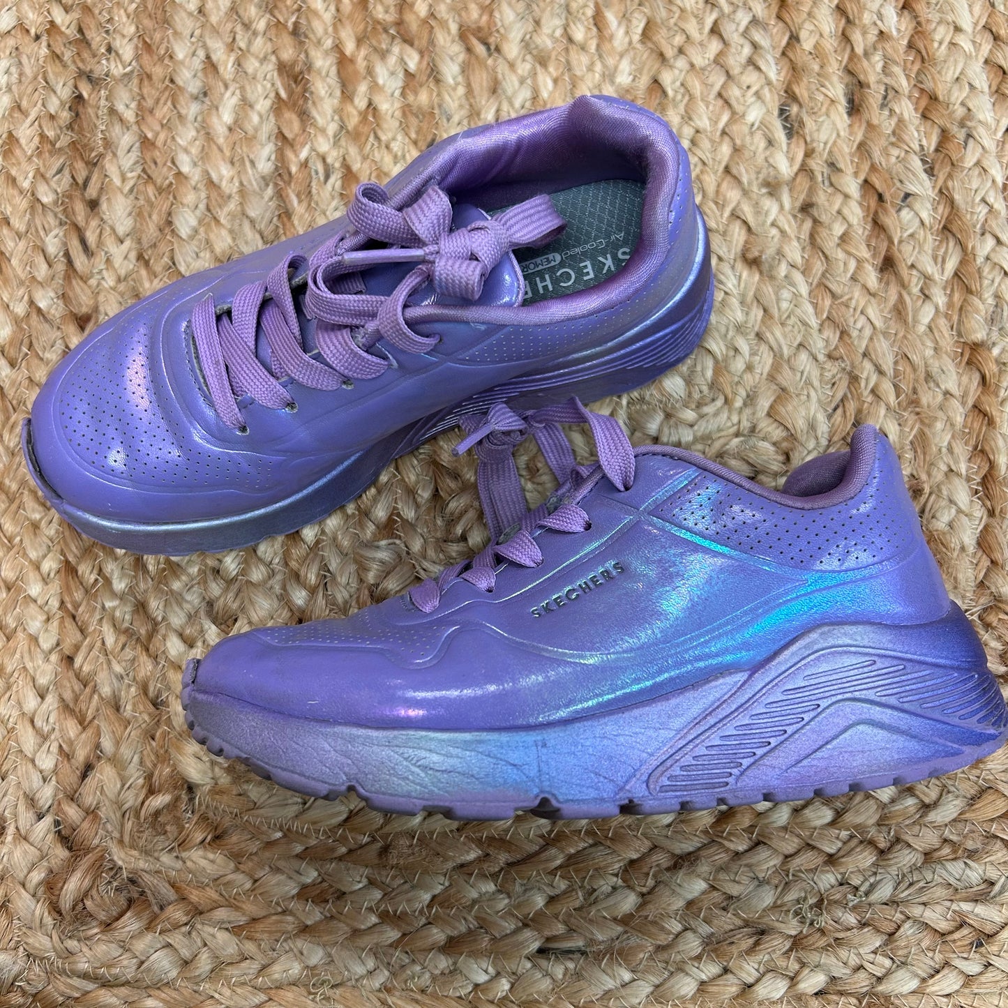 Purple Metallic Memory Foam Sneakers