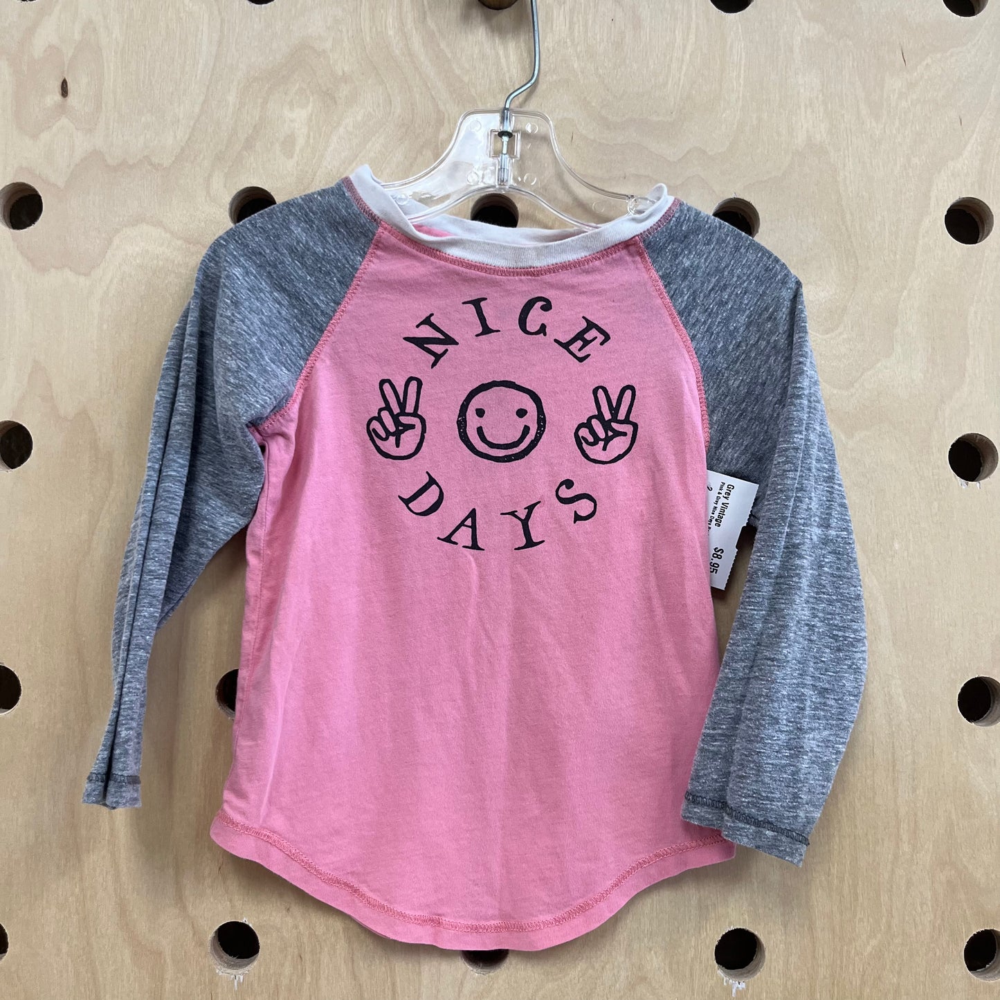 Pink & Grey Nice Days Raglan