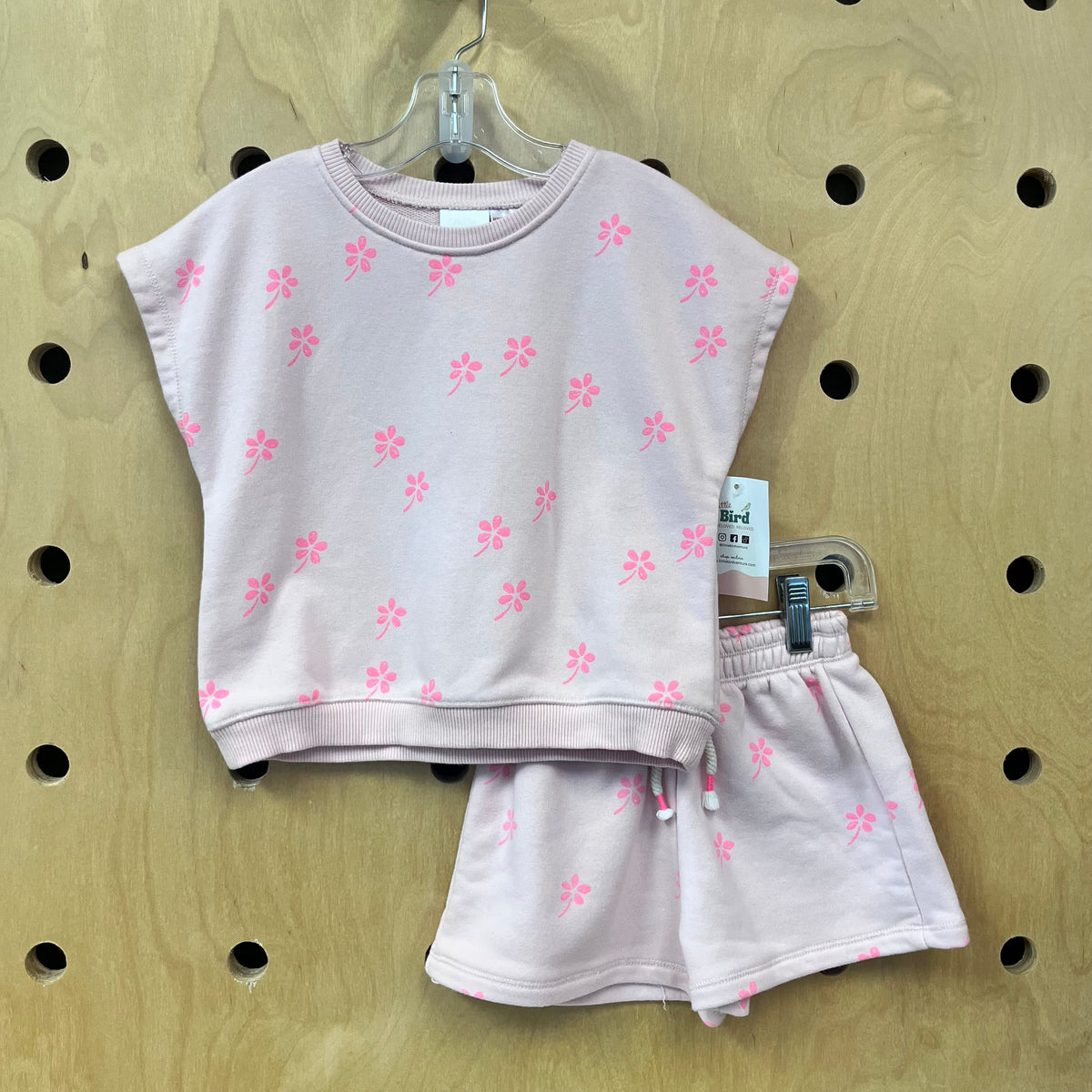 Pink Flower French Terry Outfit