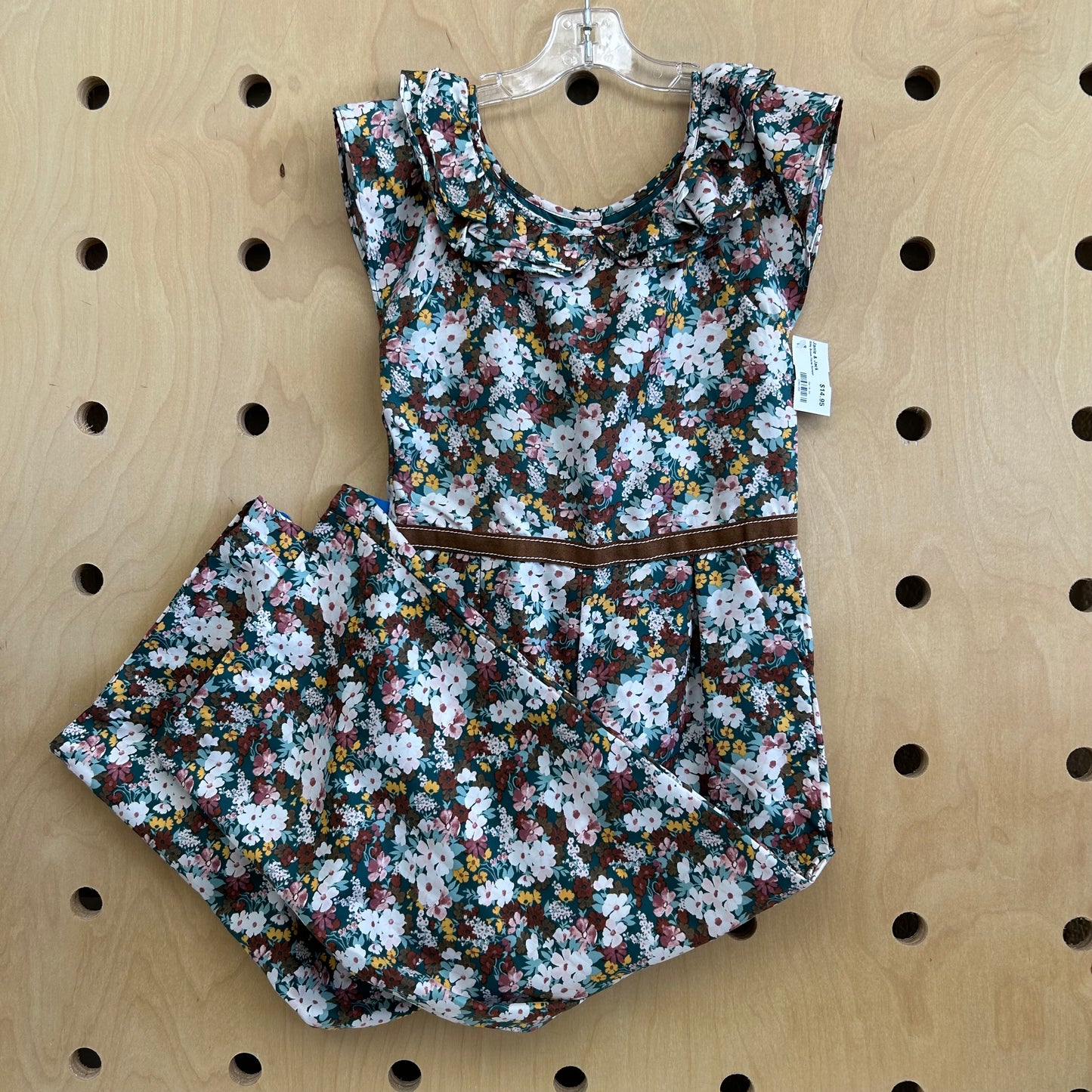 Silky Brown Floral Romper