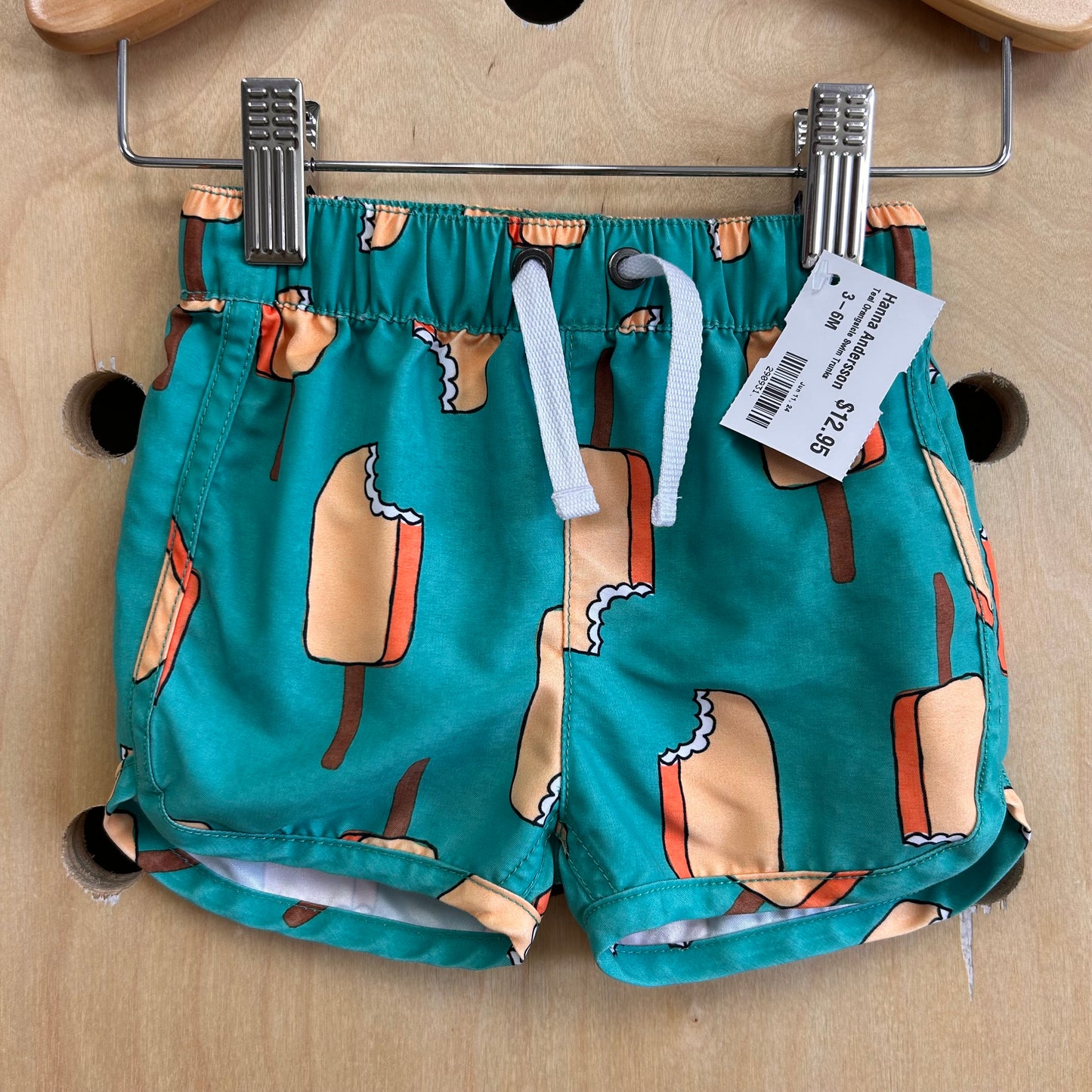 Teal Orangsicle Swim Trunks