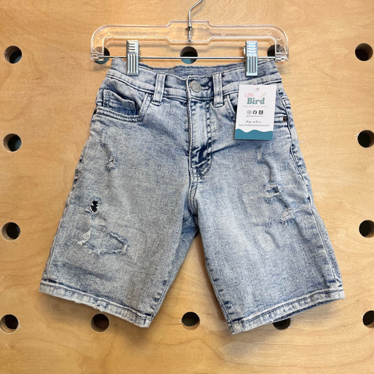 Lightwash Distressed Denim Shorts